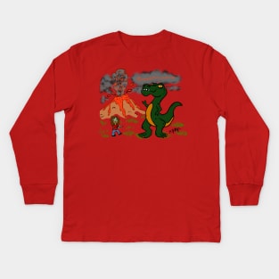 Zom B meets Sassy Rex Kids Long Sleeve T-Shirt